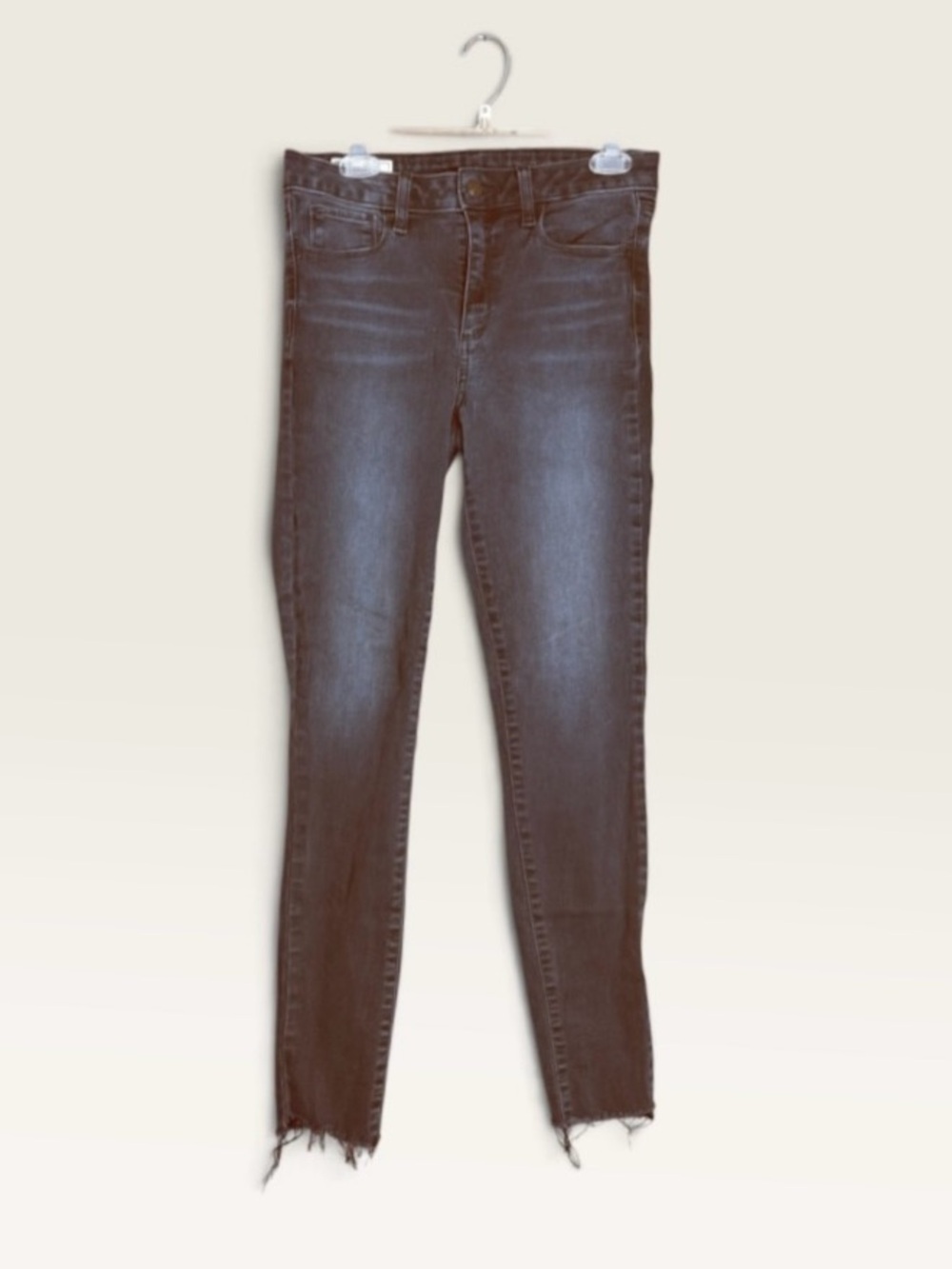 Gap Universal Jegging Mid Rise Jeans Size 29 8T Black Gray Raw Hem